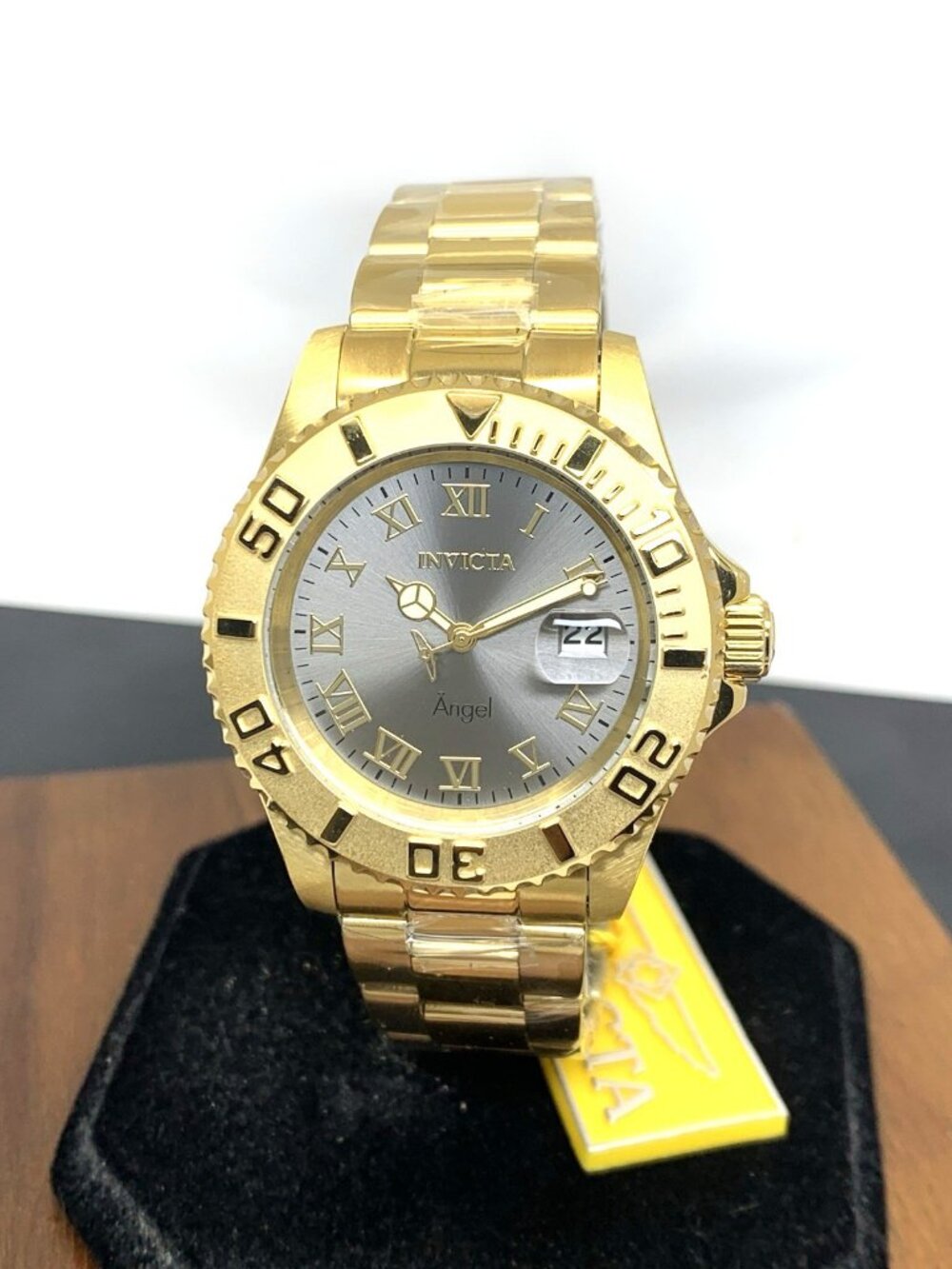 Invicta Women's Watch 14366 Quartz Angel Gray Dial Gold Stainless Steel 40mm